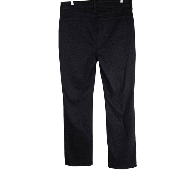 NYDJ Womens Marilyn Straight Leg Black Leopard Print Jeans Size 14 - Picture 9 of 13